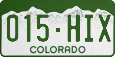 CO license plate 015HIX