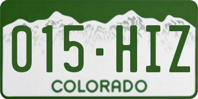 CO license plate 015HIZ