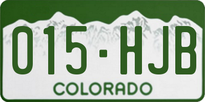 CO license plate 015HJB