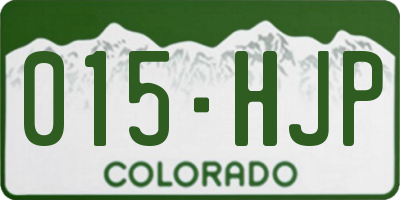CO license plate 015HJP