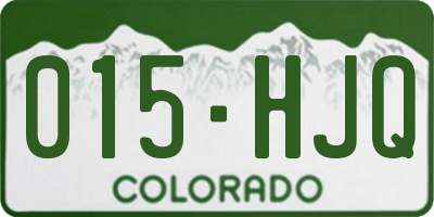 CO license plate 015HJQ