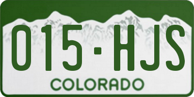 CO license plate 015HJS