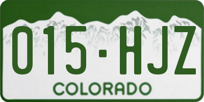 CO license plate 015HJZ