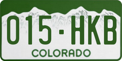 CO license plate 015HKB