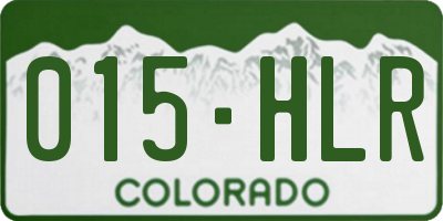 CO license plate 015HLR