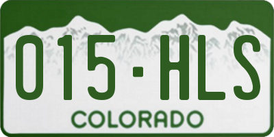 CO license plate 015HLS