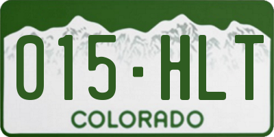 CO license plate 015HLT