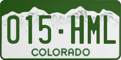 CO license plate 015HML