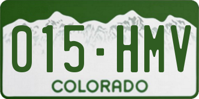 CO license plate 015HMV