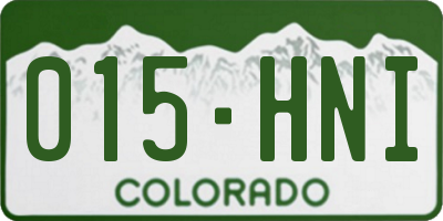 CO license plate 015HNI