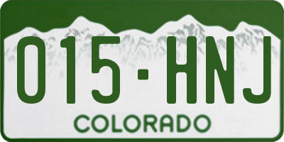 CO license plate 015HNJ