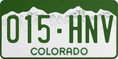 CO license plate 015HNV