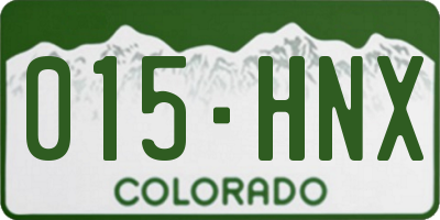 CO license plate 015HNX
