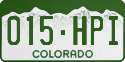 CO license plate 015HPI