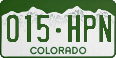 CO license plate 015HPN