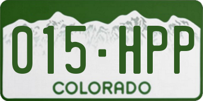 CO license plate 015HPP