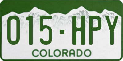 CO license plate 015HPY