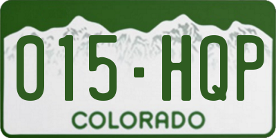 CO license plate 015HQP