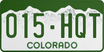 CO license plate 015HQT