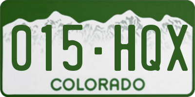 CO license plate 015HQX