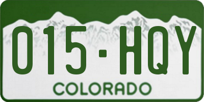CO license plate 015HQY