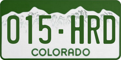 CO license plate 015HRD