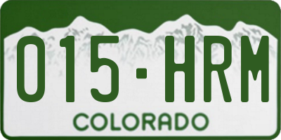 CO license plate 015HRM