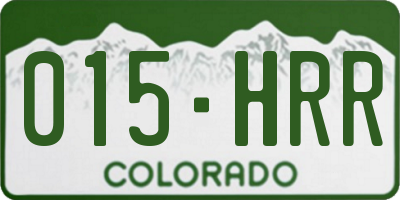 CO license plate 015HRR