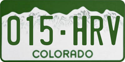 CO license plate 015HRV