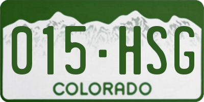 CO license plate 015HSG