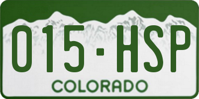 CO license plate 015HSP