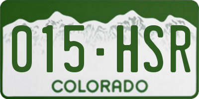 CO license plate 015HSR