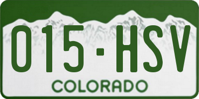 CO license plate 015HSV