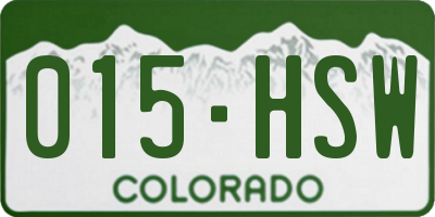 CO license plate 015HSW