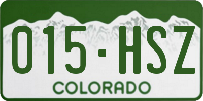 CO license plate 015HSZ