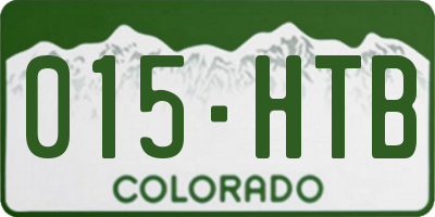 CO license plate 015HTB