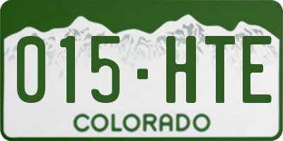 CO license plate 015HTE