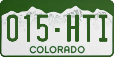 CO license plate 015HTI