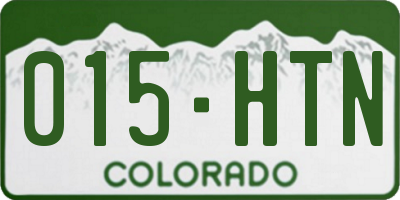 CO license plate 015HTN