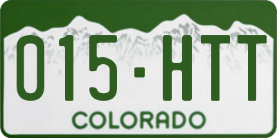 CO license plate 015HTT