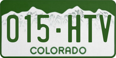 CO license plate 015HTV