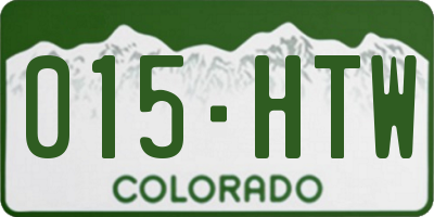 CO license plate 015HTW