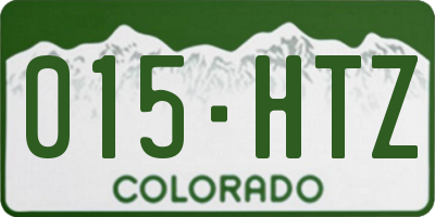 CO license plate 015HTZ