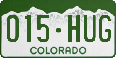 CO license plate 015HUG