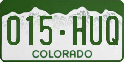 CO license plate 015HUQ