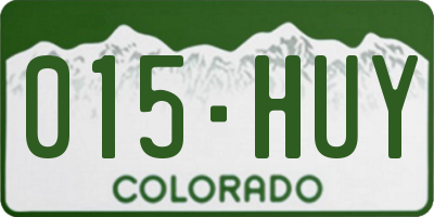 CO license plate 015HUY