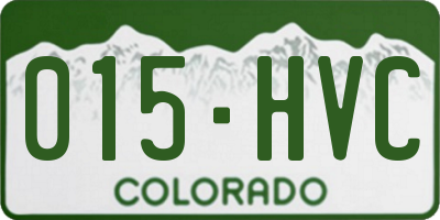 CO license plate 015HVC