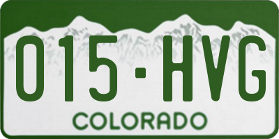 CO license plate 015HVG