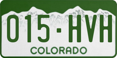 CO license plate 015HVH