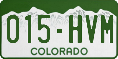 CO license plate 015HVM